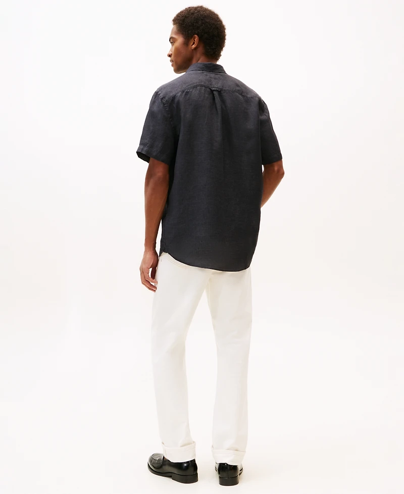 Tommy Hilfiger Men's Regular-Fit Linen Short-Sleeve Shirt