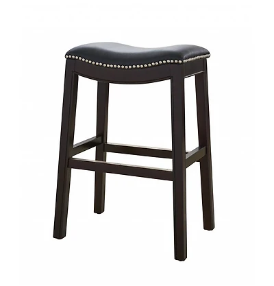 Backless Counter Height Bar Stool with Seat and Wood Frame