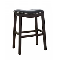 Backless Counter Height Bar Stool with Seat and Wood Frame