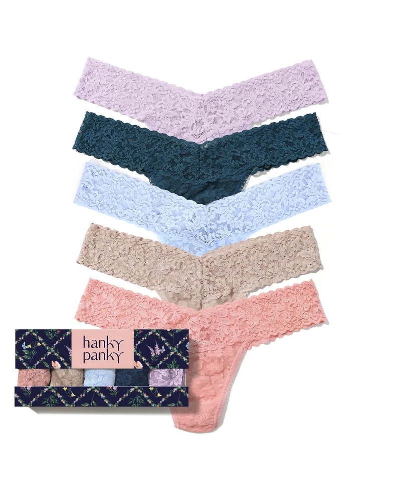 Hanky Panky Women's Signature Lace Low Rise Thong 5 Pack Panty