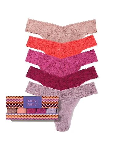 Hanky Panky Women's Signature Lace Original Rise Thong 5pack Panty