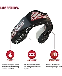 SafeJawz Nitro Triple Layer Shock Cage Mouth Guard with Case for Basketball, Lacrosse, Football, Mma, Hockey, Wrestling - Gray