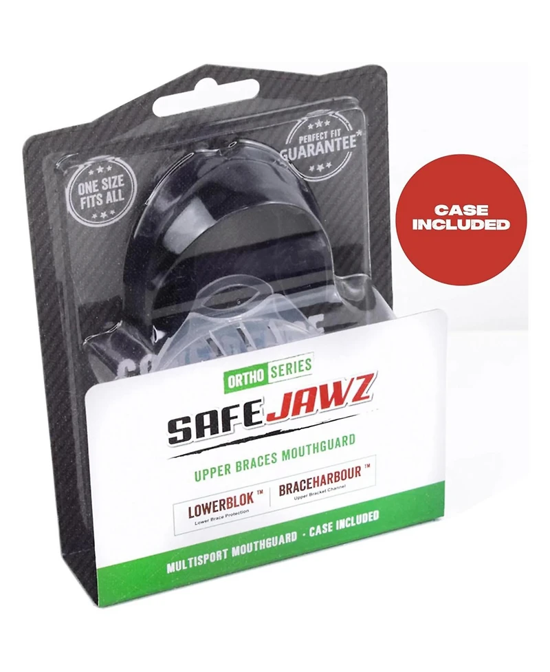 SafeJawz Ortho Protective Sports Mouth Guard for Braces with Case Boxing, Basketball, Lacrosse, Football, Mma, Hockey - Ice Pink