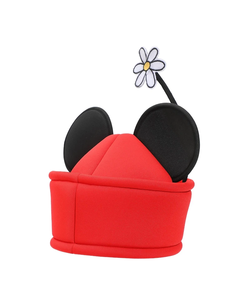 Disney Minnie Mouse Ears & Flower Red Novelty Cosplay Pillbox Hat