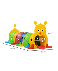 Qaba Toddler Caterpillar Tunnel Climb-n-Crawl Play, 106.75" x 39.75" x 41.25"