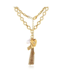 BCBGeneration Heart Charm Chunky Chain Necklace