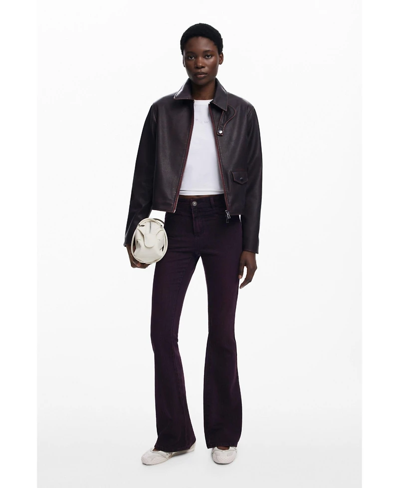 Desigual Women's Burgundy faux leather jacket