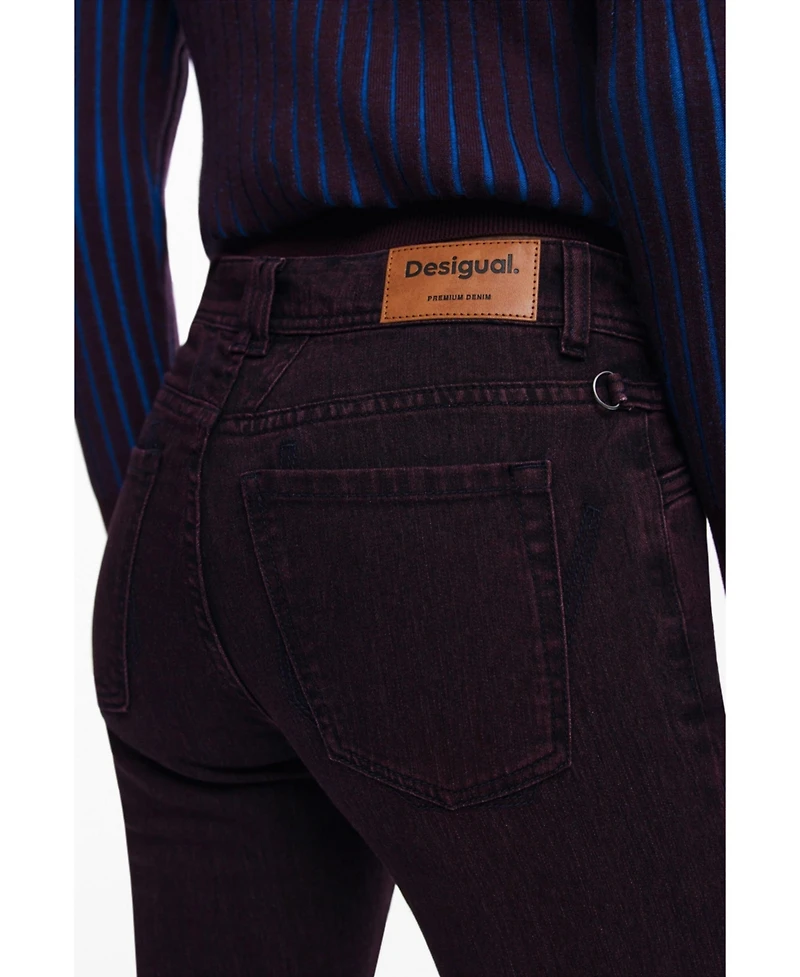 Desigual Women's Burgundy flare jeans