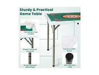 Akiudex 35 Inch 4 Player Game Card Folding Mahjong Table with Cup Holders