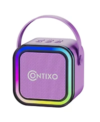 Contixo Mini Karaoke Machine with 2 Wireless Mics, Led Lights, Bluetooth Speaker