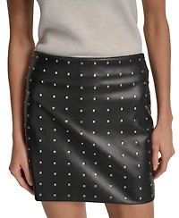 Dkny Jeans Women's Embellished Faux Leather Mini Skirt