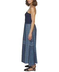 Central Park West Women's Tube Dress With Woven Skirt