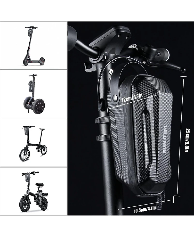 Urbanmax Scooter Storage Bag, 2L Capacity Quick Release Handlebar Bag with Waterproof Hardshell