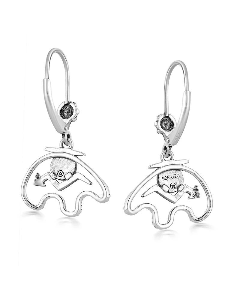 American West Jewelry Sterling Silver Sleeping Beauty Turquoise Bear Lever Back Earrings