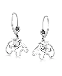 American West Jewelry Sterling Silver Sleeping Beauty Turquoise Bear Lever Back Earrings
