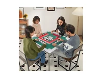 Akiudex 35 Inch 4 Player Game Card Folding Mahjong Table with Cup Holders