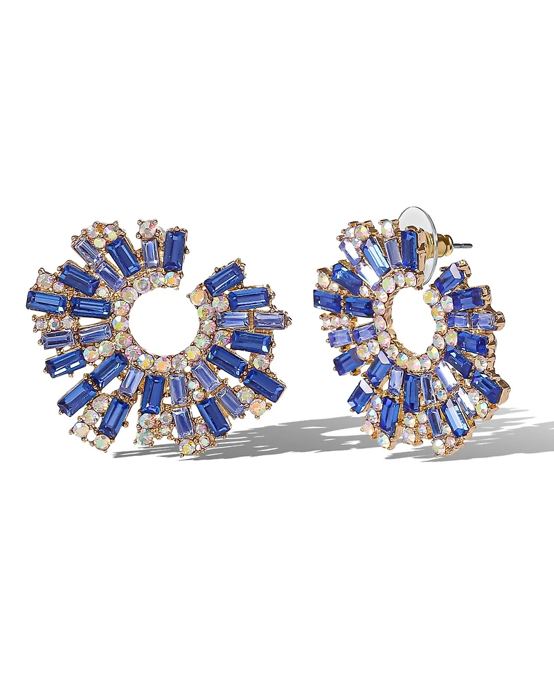 Jessica Simpson Royal Radiance Blue Crystal Burst Earrings