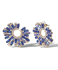 Jessica Simpson Royal Radiance Blue Crystal Burst Earrings