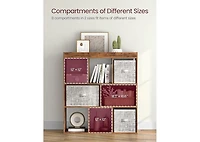 Songmics Home 8-Cube Storage Shelf, Horizontal or Vertical Bookcase, 11''D x 35.4''W x 39.4''L Inches, Rustic Brown