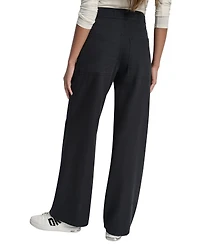 Dkny Jeans Women's Cotton High Rise Wide Leg Pants