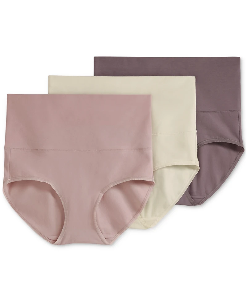Jockey Women's 3-Pk. Skimmies 360° Tummy Smoothing Cotton Brief Underwear 4854