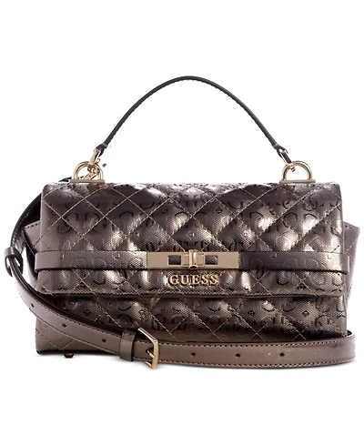Guess Idra Small Top Handle Quilted Flap Crossbody