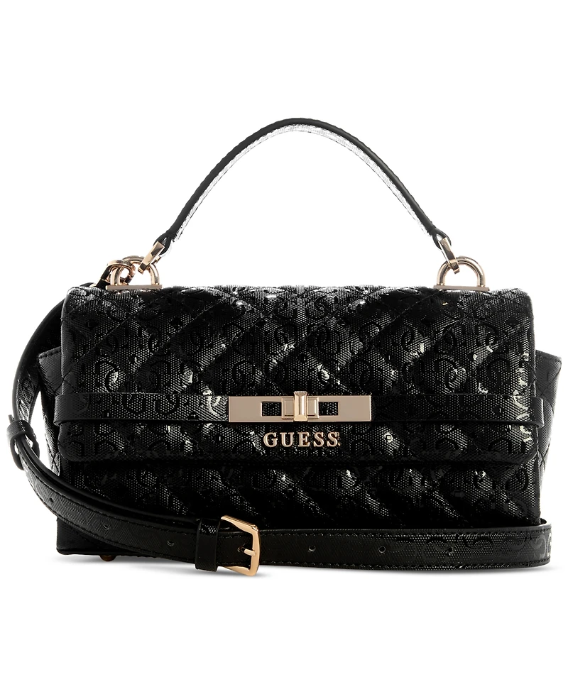 Guess Idra Small Top Handle Quilted Flap Crossbody Bag