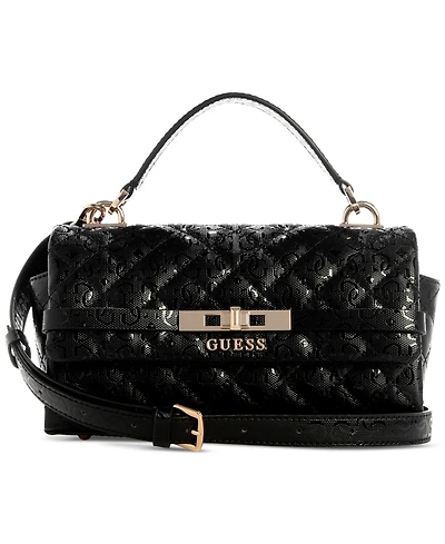 Guess Idra Small Top Handle Quilted Flap Crossbody Bag