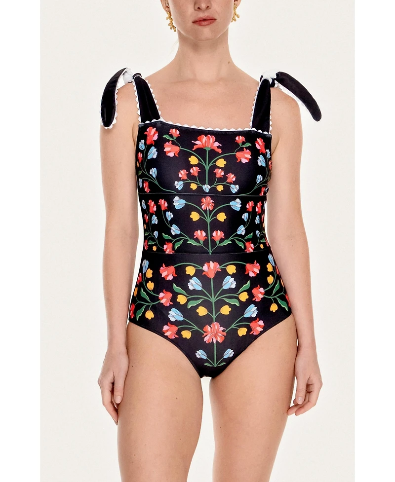Jessie Zhao New York Women's Day/Night Glow Reversible One-Piece Swimsuit