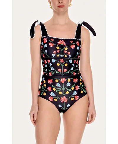 Jessie Zhao New York Women's Day/Night Glow Reversible One-Piece Swimsuit