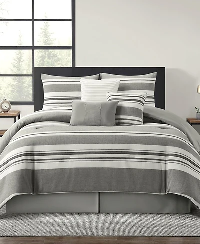 Stratford Park Cornille Stripes 7-Pc. Comforter Set, Queen