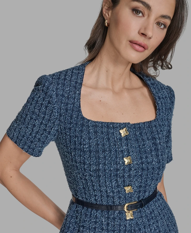 Bcbg Women's Short-Sleeve Button-Front Jacket Dress