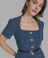 Bcbg Women's Short-Sleeve Button-Front Jacket Dress