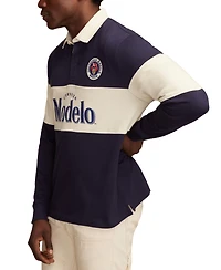 Lucky Brand Men's Modelo Long Sleeve Embroidered Rugby Shirt