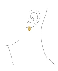 Bling Jewelry Ribbed Grooved Cable Rope Stripe Wide Half Hoop Dome Clip On Earrings Non Pierced Ears Gold Tone Plated