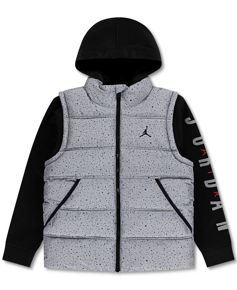 Jordan Big Boys Layered-Look Hooded Jacket