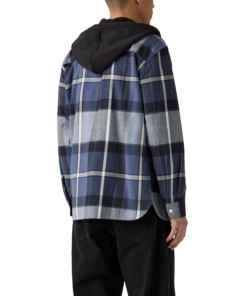 Levi's Men's Relaxed Fit Hooded Long Sleeve Button-Front Overshirt