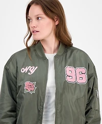 Hippie Rose Juniors' Oversized Bomber Jacket