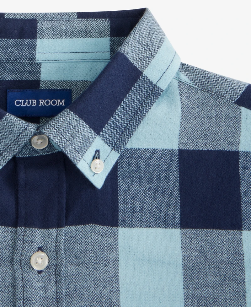 Club Room Men's Fabula Long-Sleeve Cotton Plaid Flannel Shirt, Macy's Exclusive