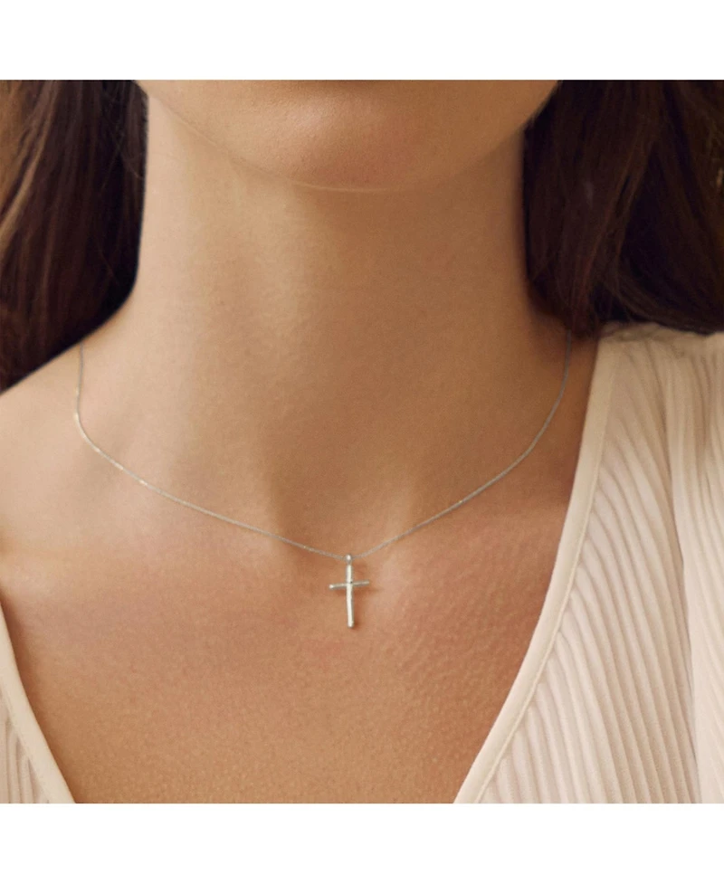 Sterling Silver 18k Gold Plated Ariel Cross Necklace, Faith