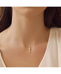 Sterling Silver 18k Gold Plated Ariel Cross Necklace, Faith