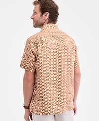 Club Room Men's Short-Sleeve Tonelle Geo-Print Linen Shirt, Macy's Exclusive