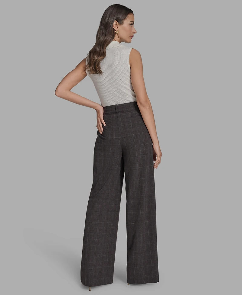 Bcbg Women's Plaid Wide-Leg Trousers