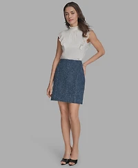 Bcbg Women's Cotton Tweed Mini Pencil Skirt
