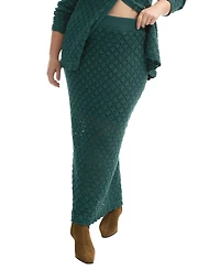 June + Vie Women's Crochet Column Skirt