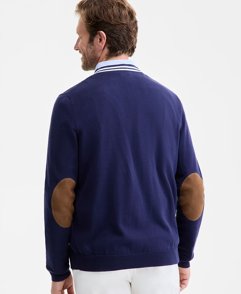 Club Room Long Sleeve Elbow Patch Cardigan Sweater, Macy's Exclusive