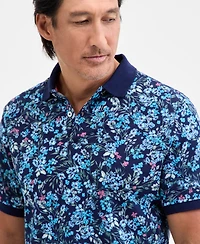 Club Room Men's Copenhagen Regular-Fit Moisture-Wicking Performance Stretch Floral Pique Polo Shirt, Macy's Exclusive