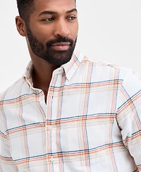 Club Room Men's Hunter Plaid Button-Down Flannel Shirt, Macy's Exclusive