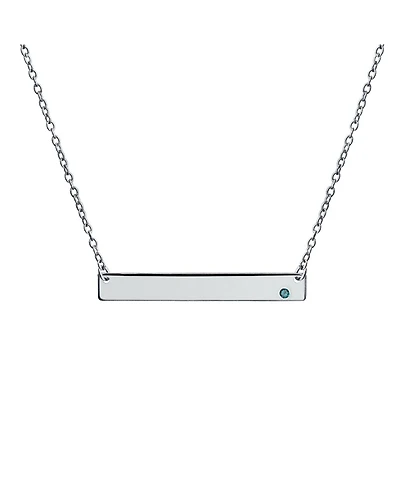 Bling Jewelry Sideway Name Plated Bar Pendant .925 Silver Crystal Colors