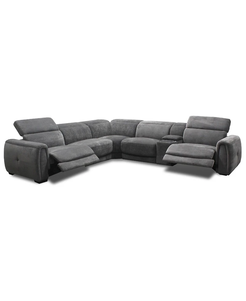 Brownell -Pc. L-Shape Sectional with Power Motion Chairs & 1 Console